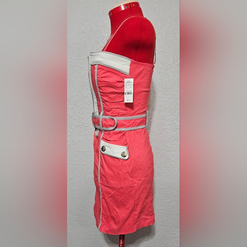 Coral Pink with White Trim Dress - Picture 2 of 5